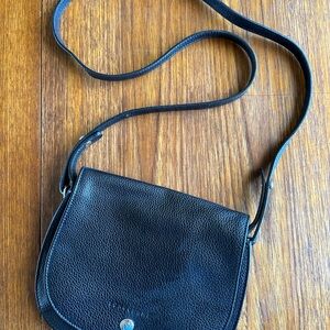 Longchamp Le Foulonne Black Leather Crossbody Bag